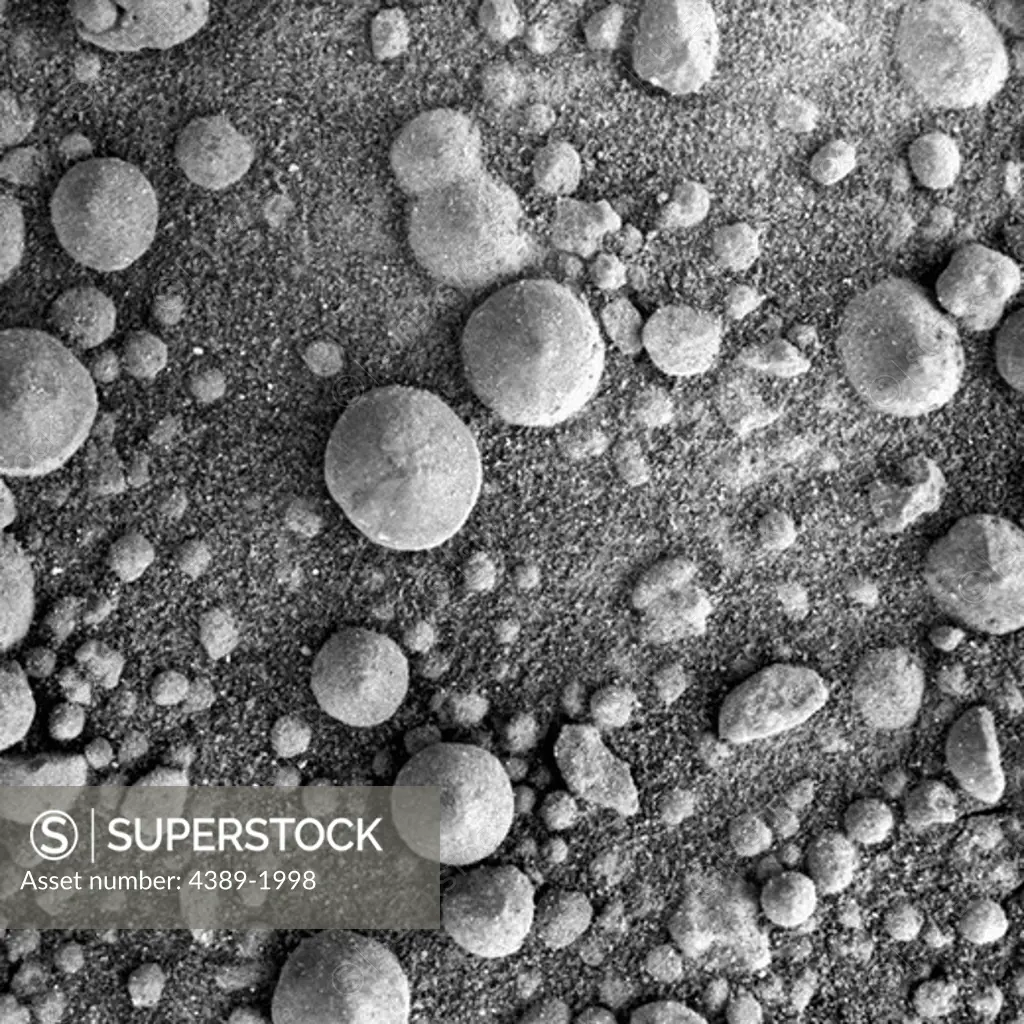 Spherules in Martian Rock