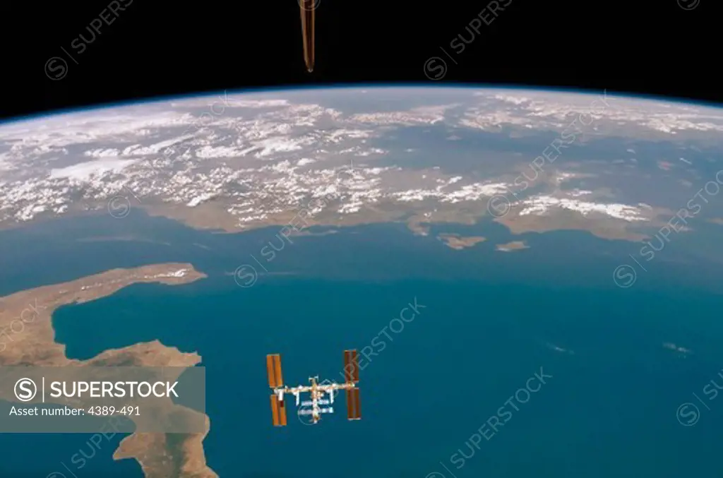 International Space Station Over Mediterranean