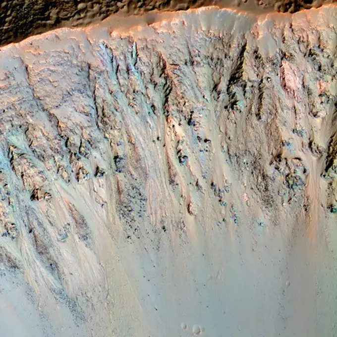 Crater Wall on Mars Seen by Mars Reconnaissance Orbiter