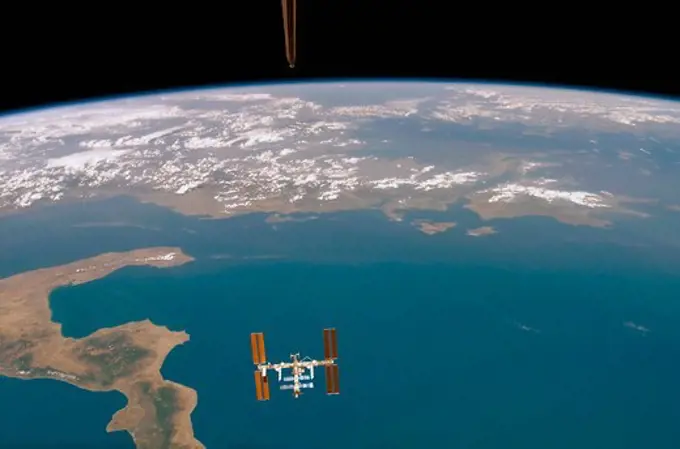 International Space Station Over Mediterranean