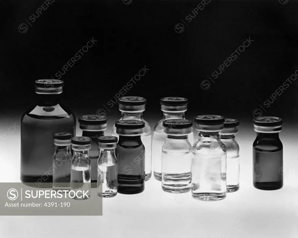 A collection of bottles for chemotherapy drugs. Photo by Bill Branson.