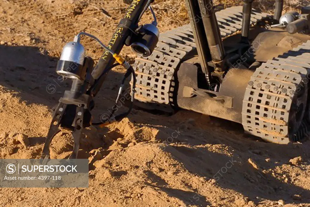 Bomb Disposal Robot Digging for IED