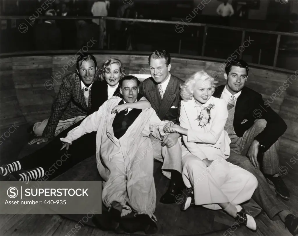 Randolph Scott, Carole Lombard, Toby Wing, Cary Grant and friends  1936      