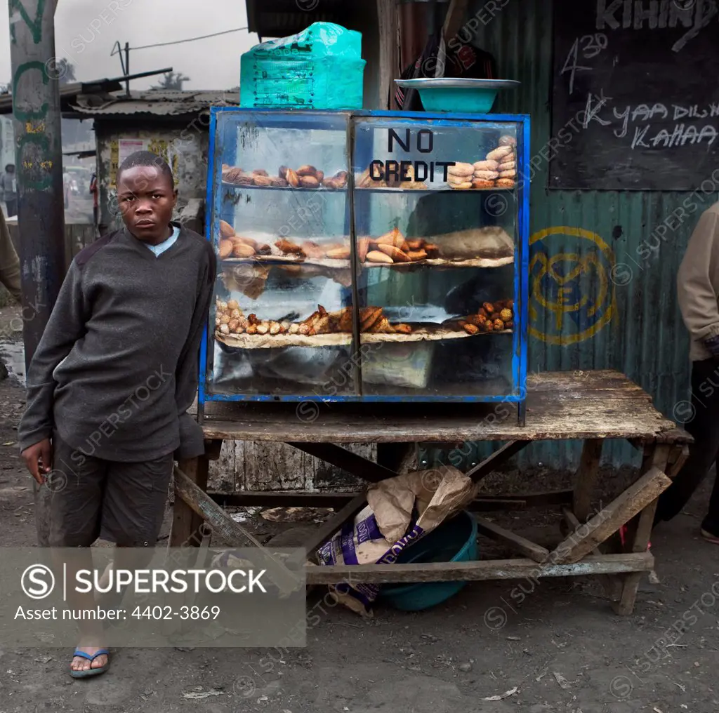 Street vendor selling food, Nairobi, Kenya.