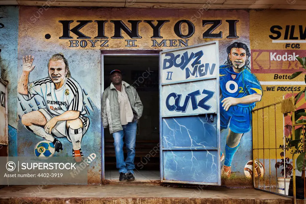 Kinyozi "Boyz II Men" barber shop, Nairobi, Kenya.