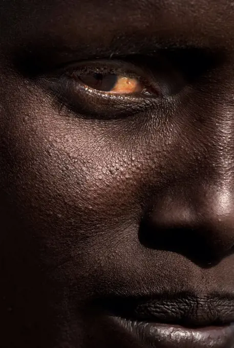 Close-up of face of Turkana woman, Kenya.