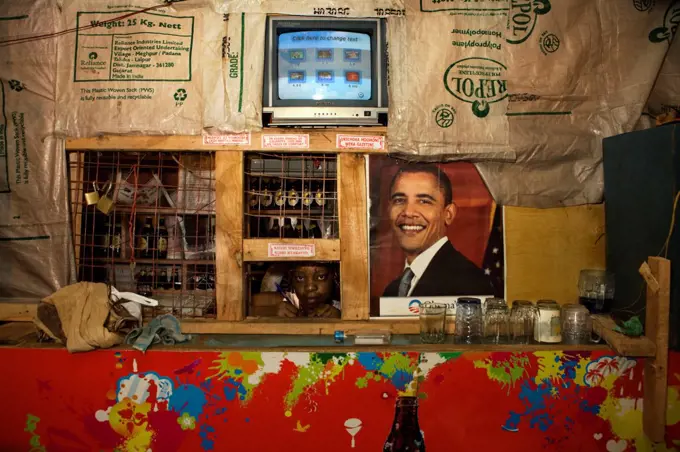 Interior of bar, Nairobi, Kenya.