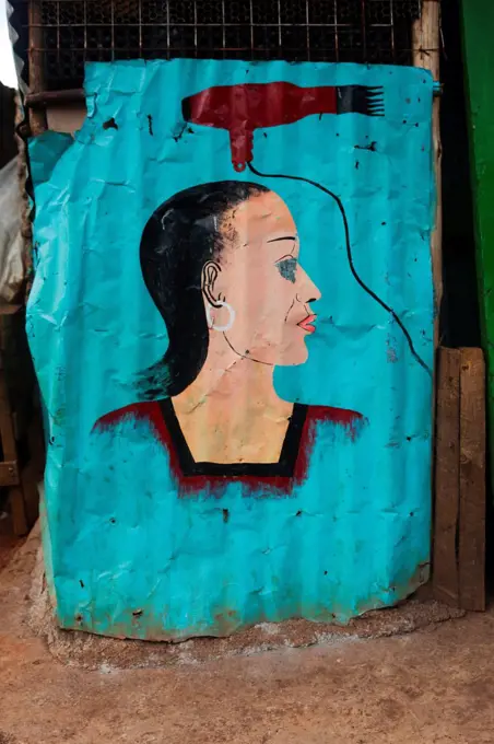 Exterior of hair salon, Nairobi, Kenya.