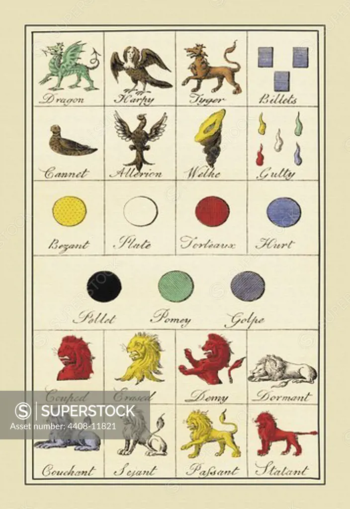 Heraldic Charges - Dragon, Harpy, Tyger, et al., Heraldry - Emblems & Orders