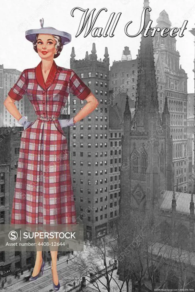 Wall Street Dress 1950, Fashion - 50's Retro