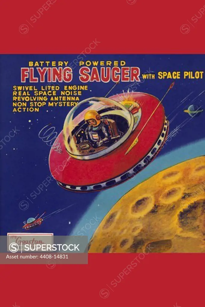 Battery Operated Flying Saucer, Robots, ray guns & rocket ships