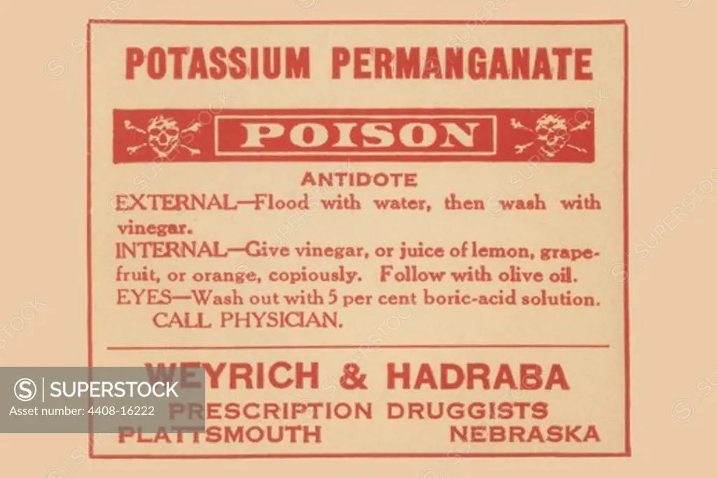 Potassium Permanganate - Poison, Medical - Potions, Medications, & Cures