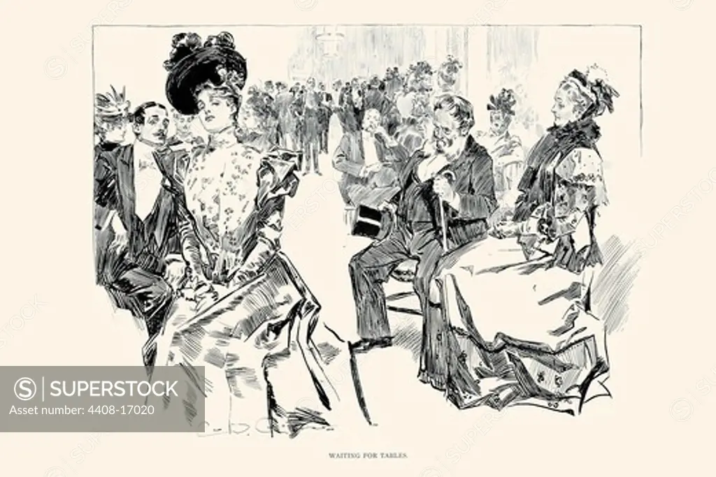 Waiting for Tables, Charles Dana Gibson