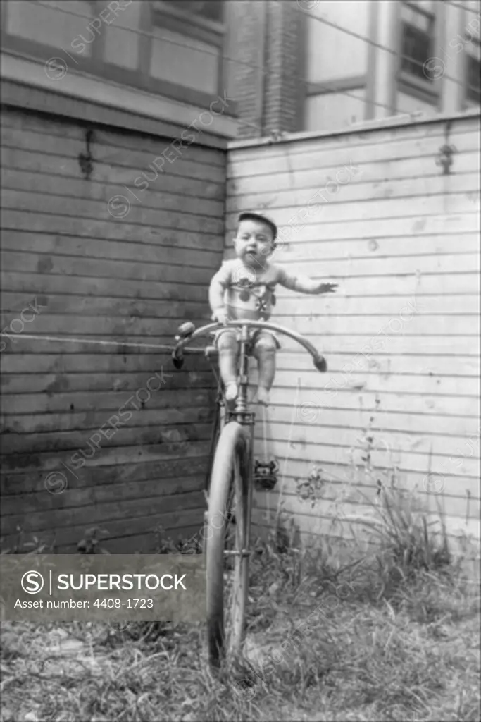 Baby on Unicycle, Classic Photography