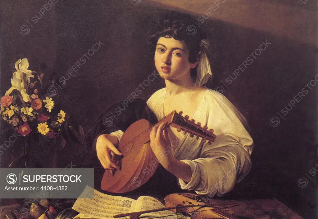 Musician Playing Lute, Guitar