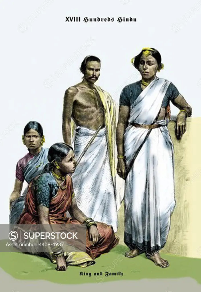 Hindu King and Family, 19th Century, Exotic Costumes from Antiquity to 1800