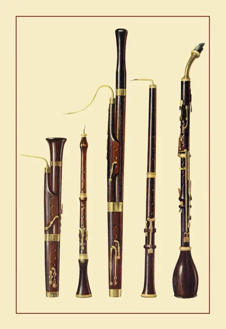 Dolciano, Oboe da Caccia, Oboe, Basset Horn and Bassoon, Renaissance Musical Instruments