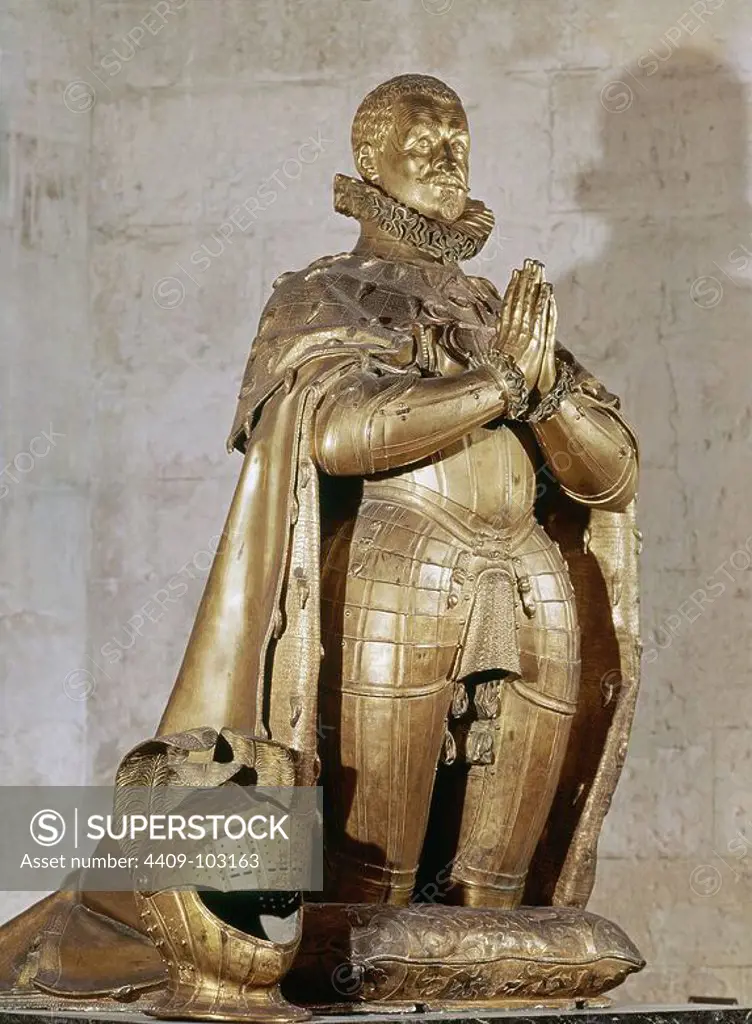 DUQUE DE LERMA (1553-1625) - ESCULTURA ORANTE EN BRONCE - 1603 - ESTILO MANIERISTA. Author: LEONE LEONI. Location: MUSEO NACIONAL DE ESCULTURA-COLECCION. Valladolid. SPAIN. HERZOG VON LERMA. GOMEZ DE SANDOVAL Y ROJAS FRANCISCO.