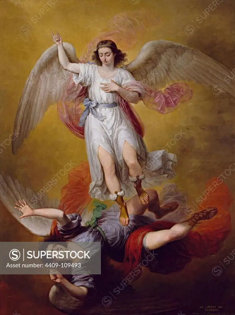 Antonio María Esquivel y Suárez de Urbina / 'The Fall of Lucifer', 1840, Spanish School, Oil on canvas, 275 cm x 205 cm, P07569. Museum: MUSEO DEL PRADO, MADRID, SPAIN.