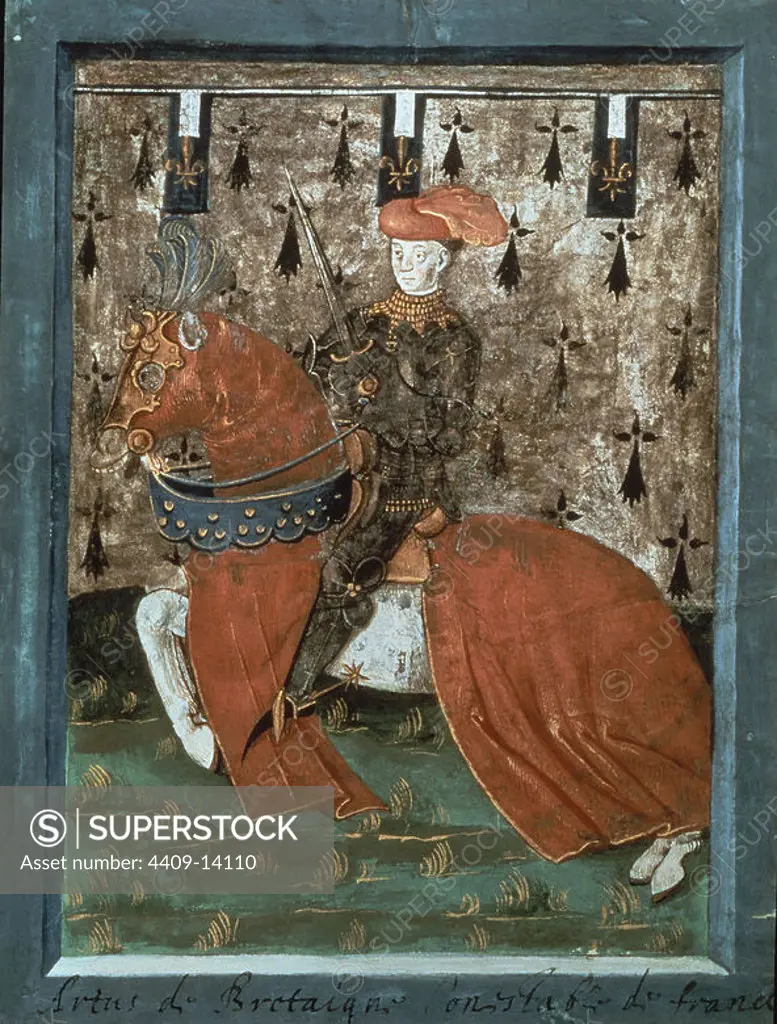 RETRATO DE ARTURO III (1393-1458) - DUQUE DE BRETAÑA Y TURENA - SIGLO XV. Location: NATIONAL LIBRARY. France. KING ARTHUR. ARTURO III DE INGLATERRA. INGLATERRA ARTUR III. BRETAÑA Y TURENA DQU.
