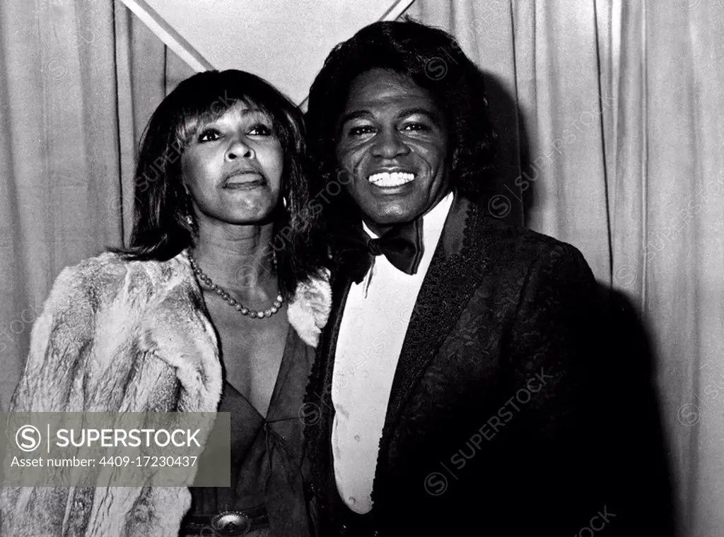 Tina Turner with James Brown in 1982 at Grammy Awards.