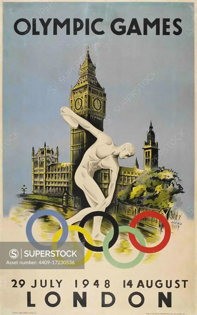 Offical poster for London Olympic Games, 1948.