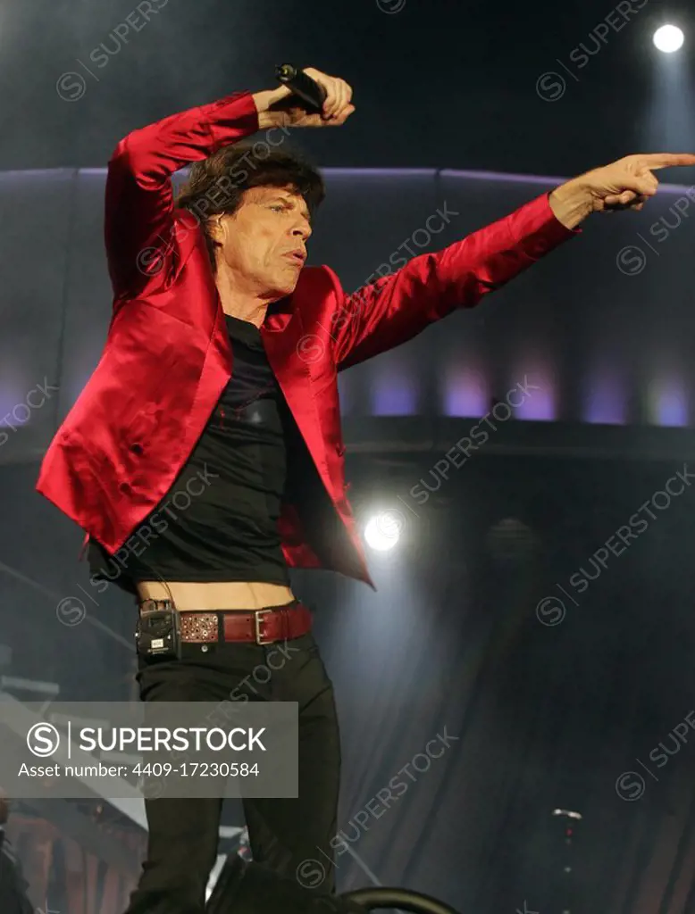 The Rolling Stones en directo durante la gira 'A bigger band'. celebrado en Barcelona, el 21 de junio de 2007. ROLLING STONES. MICK JAGGER.