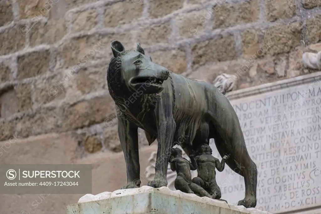 Luperca, the she-wolf who according to Roman mythology nursed Romulus and Remus, founders of Rome, Rome, Lazio, Italy.