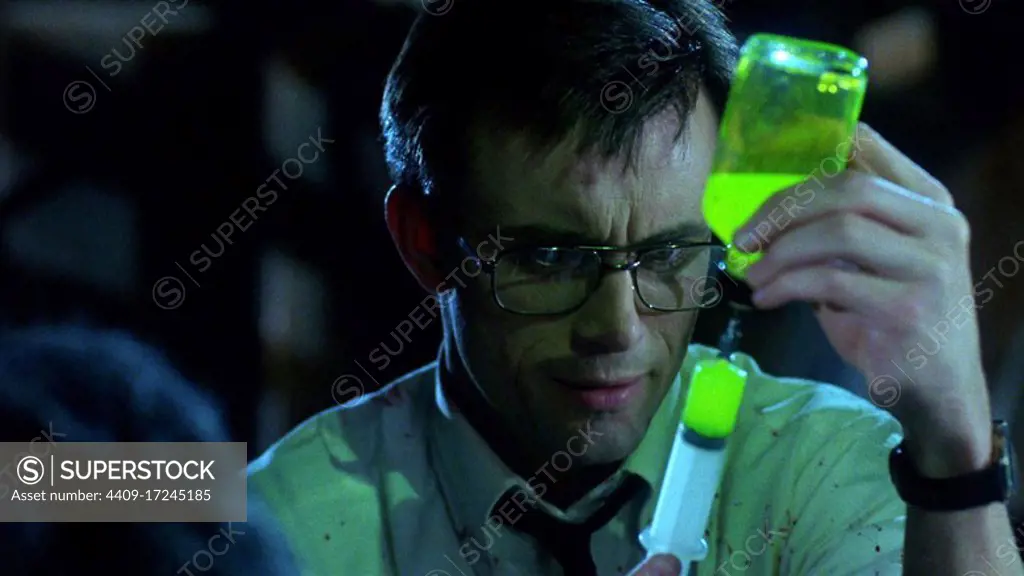 JEFFREY COMBS in RE-ANIMATOR (1985), directed by STUART GORDON.