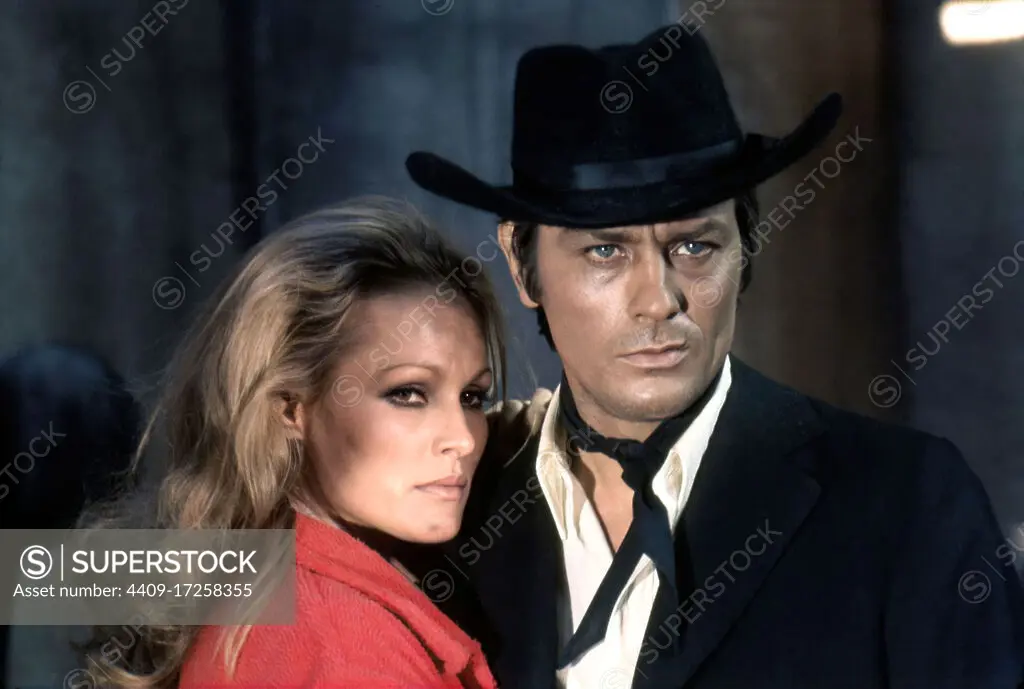 URSULA ANDRESS and ALAIN DELON in RED SUN (1971) -Original title: SOLEIL ROUGE-, directed by TERENCE YOUNG.