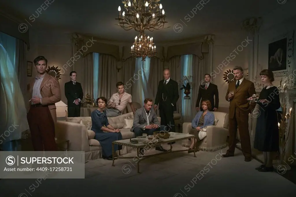 CHARLES DANCE, MIRANDA RICHARDSON, SAM NEILL, NOAH TAYLOR, TOBY STEPHENS, DOUGLAS BOOTH, AIDAN TURNER, ANNA MAXWELL MARTIN, BURN GORMAN and MAEVE DERMODY in AND THEN THERE WERE NONE (2015), directed by CRAIG VIVEIROS.