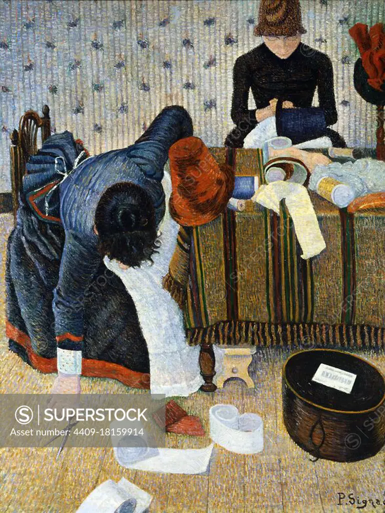 Paul Signac / The milliners. Museum: SAMMLUNG BÜHRLE (ART MUSEUM), Zurich, Switzerland.