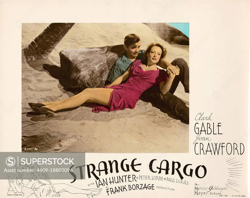 CLARK GABLE and JOAN CRAWFORD in STRANGE CARGO (1940), directed by FRANK BORZAGE.