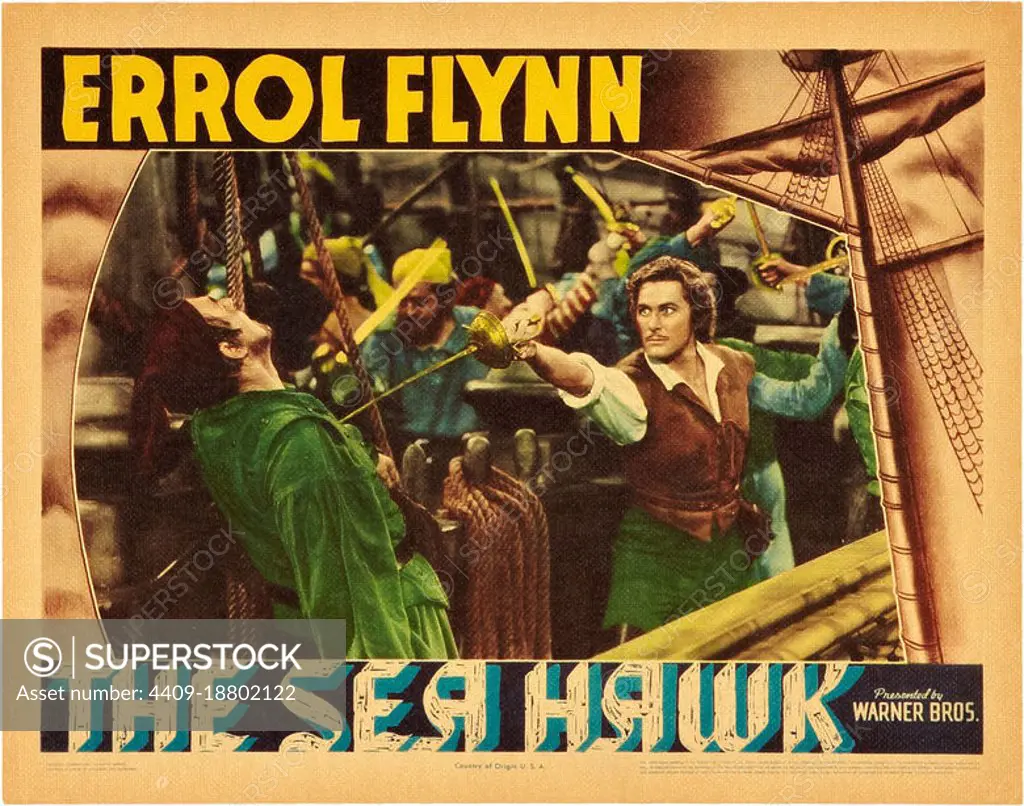 ERROL FLYNN in THE SEA HAWK (1940), directed by MICHAEL CURTIZ.