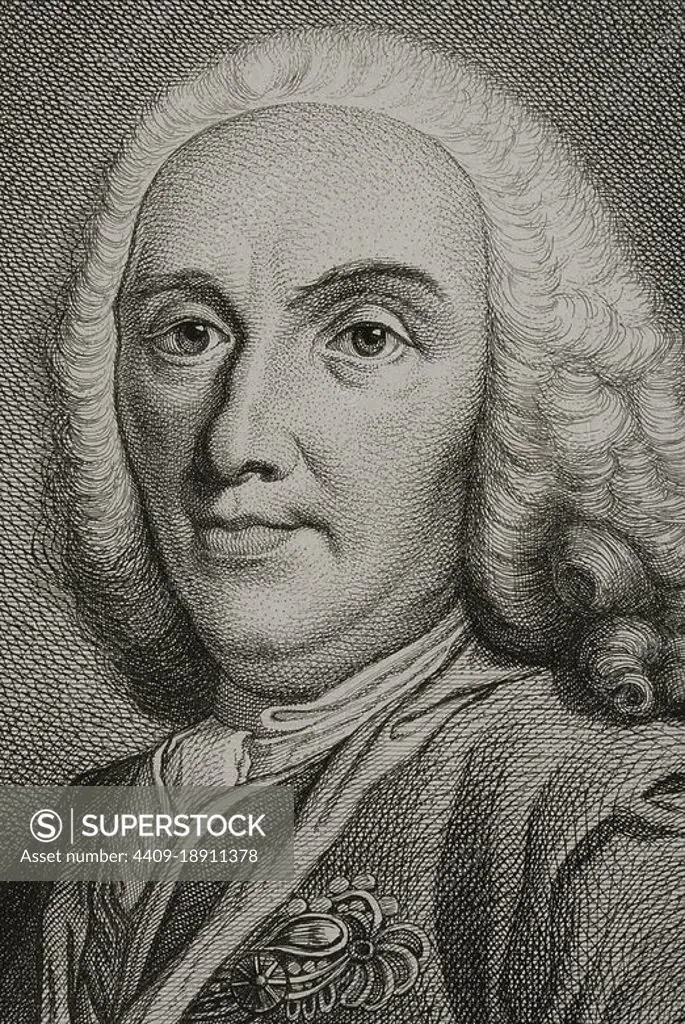 Philip V (1683-1746). King of Spain (1700-1746). Portrait. Engraving by Masson. Lithographed by Magín Pujadas. "Historia General de España" by Modesto Lafuente. Volume IV. Published in Barcelona, 1879. Author: Antoine Masson (1636-1700). French artist.