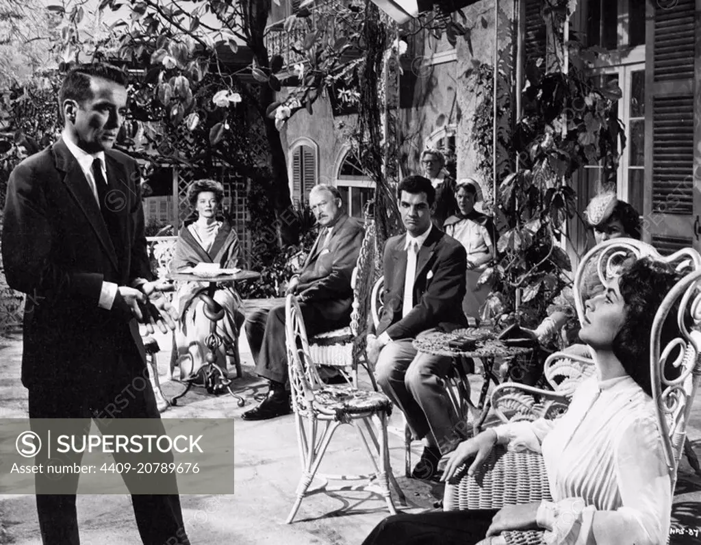 ELIZABETH TAYLOR, KATHARINE HEPBURN, ALBERT DEKKER, GARY RAYMOND and MONTGOMERY CLIFT in SUDDENLY, LAST SUMMER (1959), directed by JOSEPH L. MANKIEWICZ.