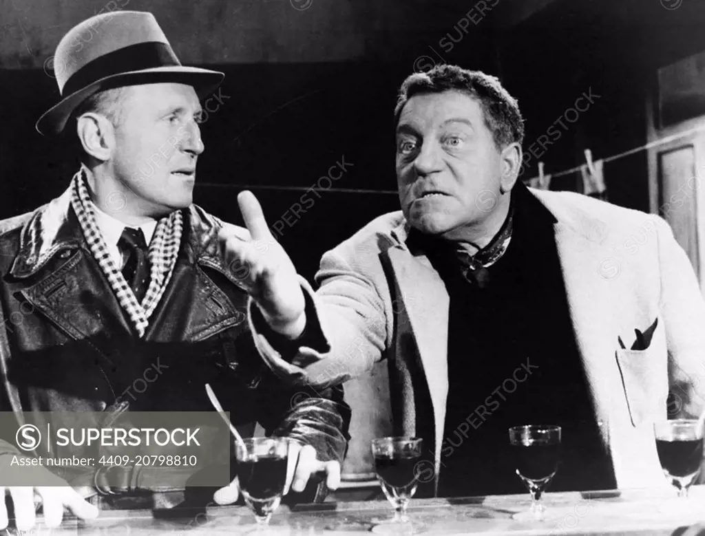 JEAN GABIN and BOURVIL in PIGS ACROSS PARIS (1956) -Original title: LA TRAVERSEE DE PARIS-, directed by CLAUDE AUTANT-LARA.