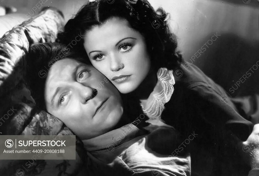 JEAN GABIN and SIMONE SIMON in THE HUMAN BEAST (1938) -Original title: LA BETE HUMAINE-, directed by JEAN RENOIR.