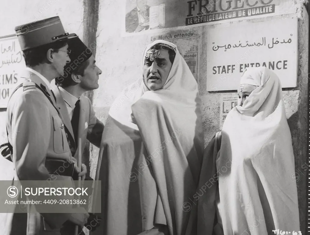 CHARLES HAWTREY, KENNETH WILLIAMS, BERNARD CRIBBINS and BARBARA WINDSOR in CARRY ON SPYING (1964), directed by GERALD THOMAS.