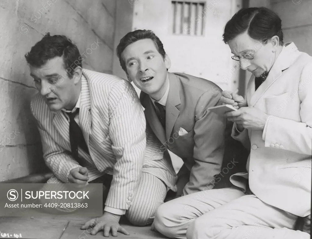 CHARLES HAWTREY, KENNETH WILLIAMS and BERNARD CRIBBINS in CARRY ON SPYING (1964), directed by GERALD THOMAS.