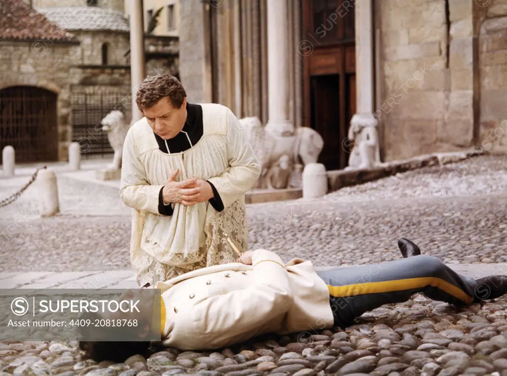 ALAIN DELON in SPIRITS OF THE DEAD (1968) -Original title: HISTOIRES EXTRAORDINAIRES-, directed by LOUIS MALLE, FEDERICO FELLINI and ROGER VADIM.