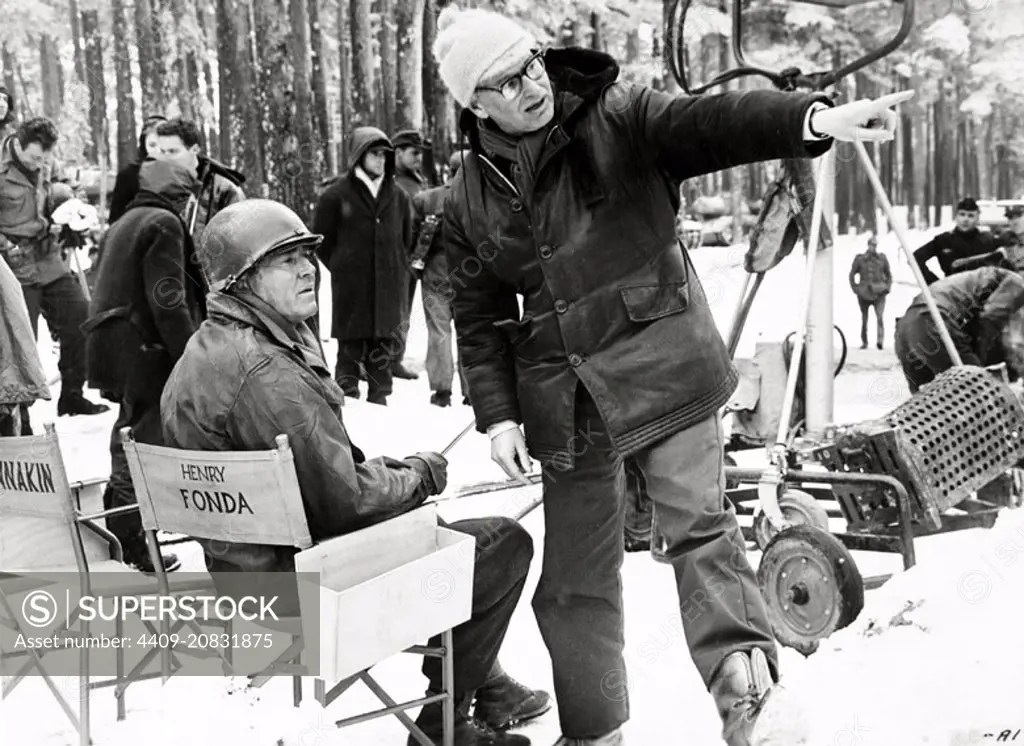 HENRY FONDA and KEN ANNAKIN in BATTLE OF THE BULGE (1965), directed by KEN ANNAKIN.