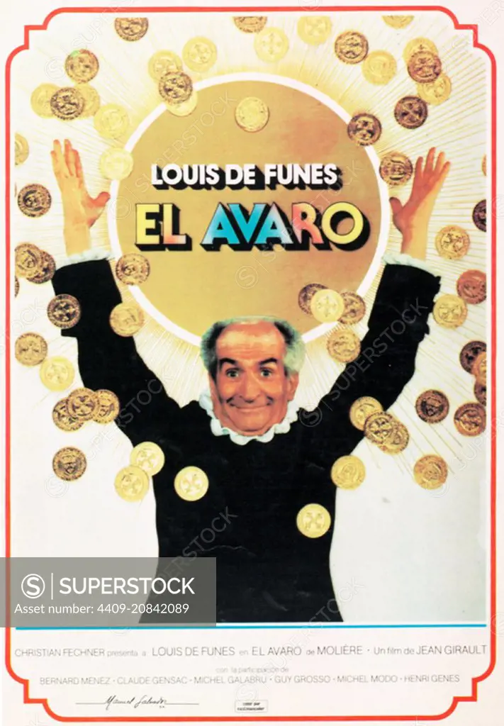 THE MISER (1980) -Original title: L' AVARE-, directed by LOUIS DE FUNES and JEAN GIRAULT.