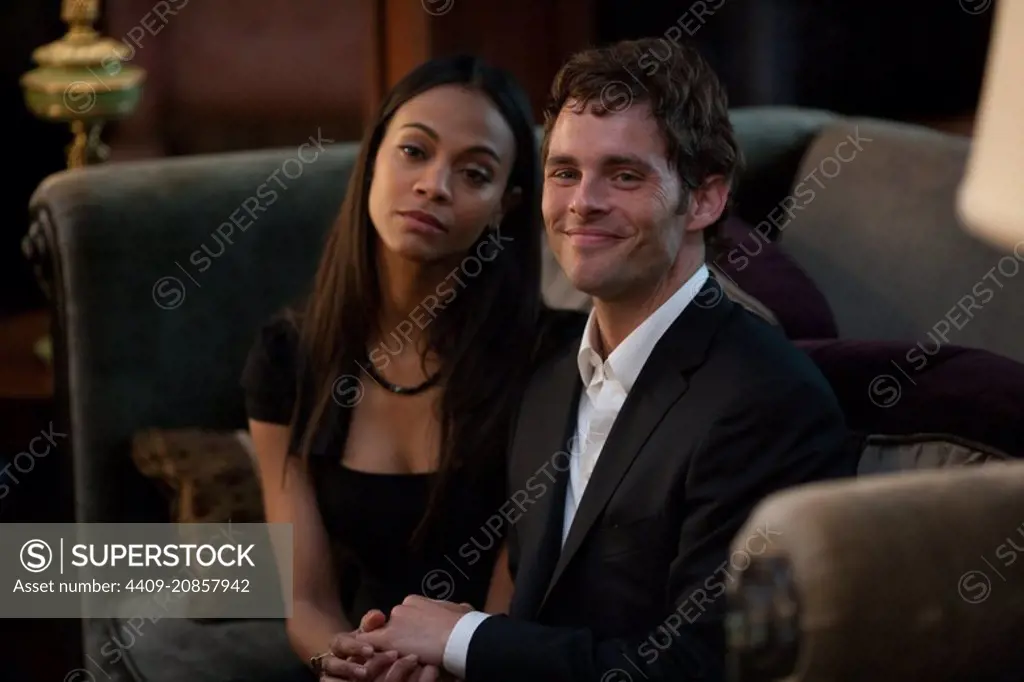 JAMES MARSDEN and ZOE SALDANA in DEATH AT A FUNERAL (2010), directed by NEIL LABUTE.