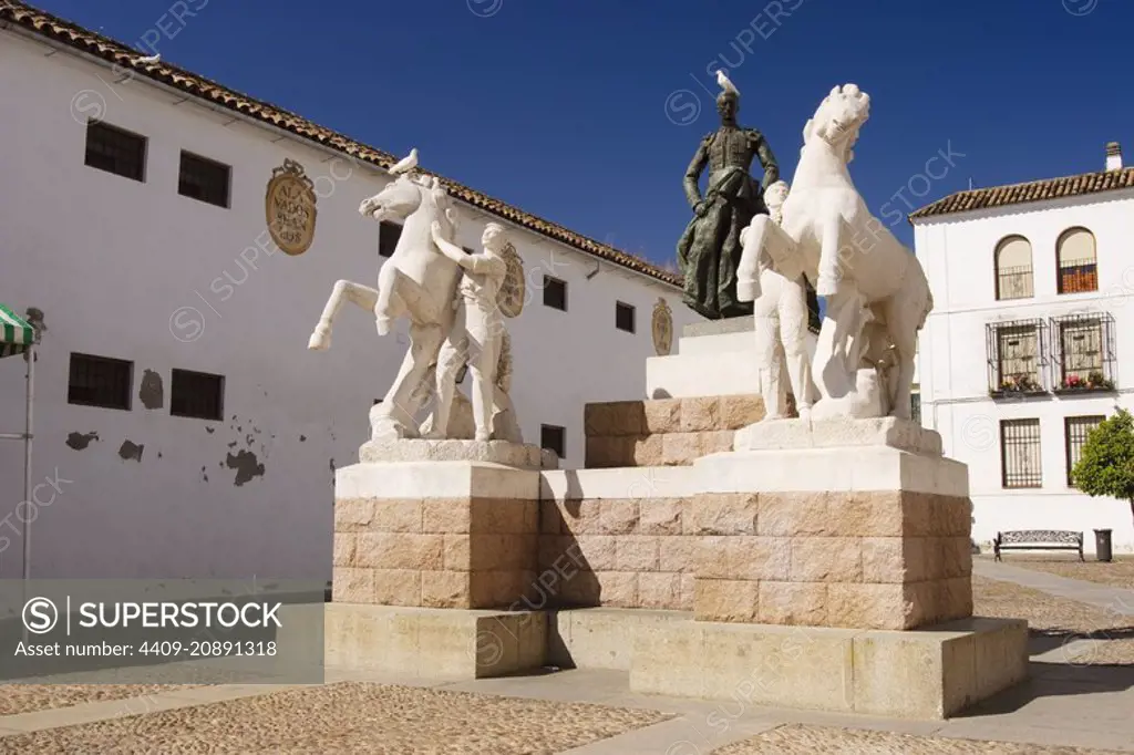 Santa Marina Square. Statue of Manolete. Cordova City. Andalusia. Spain.