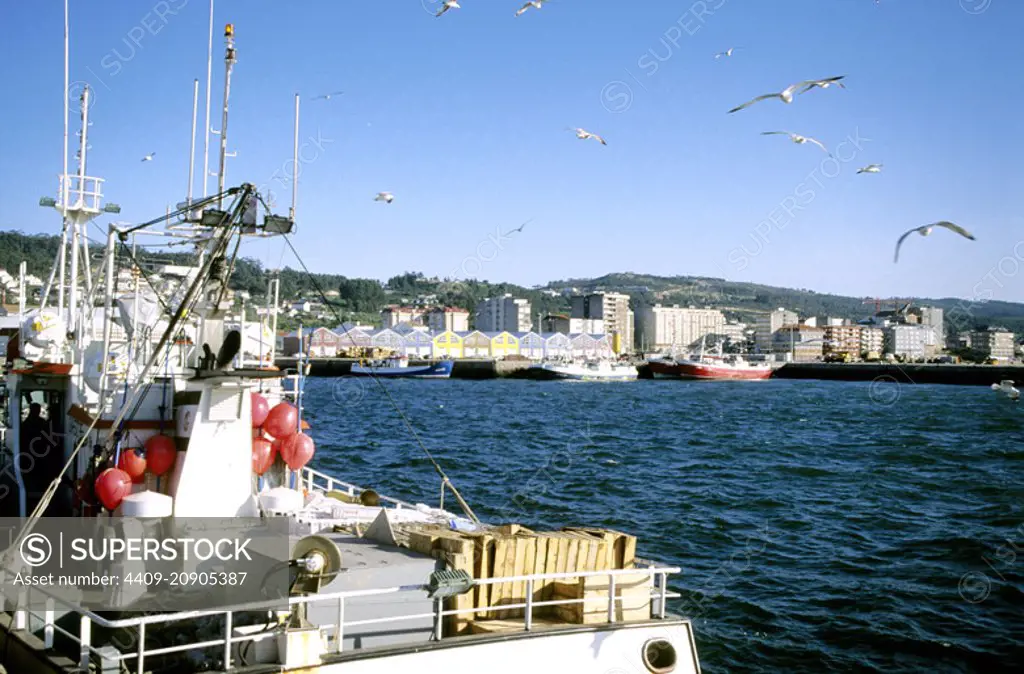 SPAIN - Barbanza (district) - Galicia - A CORUÑA. Ribeira, fisher port and town (Ría de Arousa, Rías Bajas / Baixas)