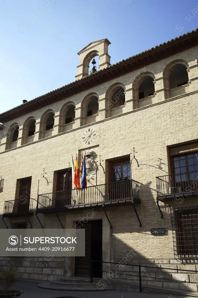 SPAIN - Campo de Borja (district) - ARAGON - Saragossa Zaragoza. Borja; Ayuntamiento; fachada renacentista