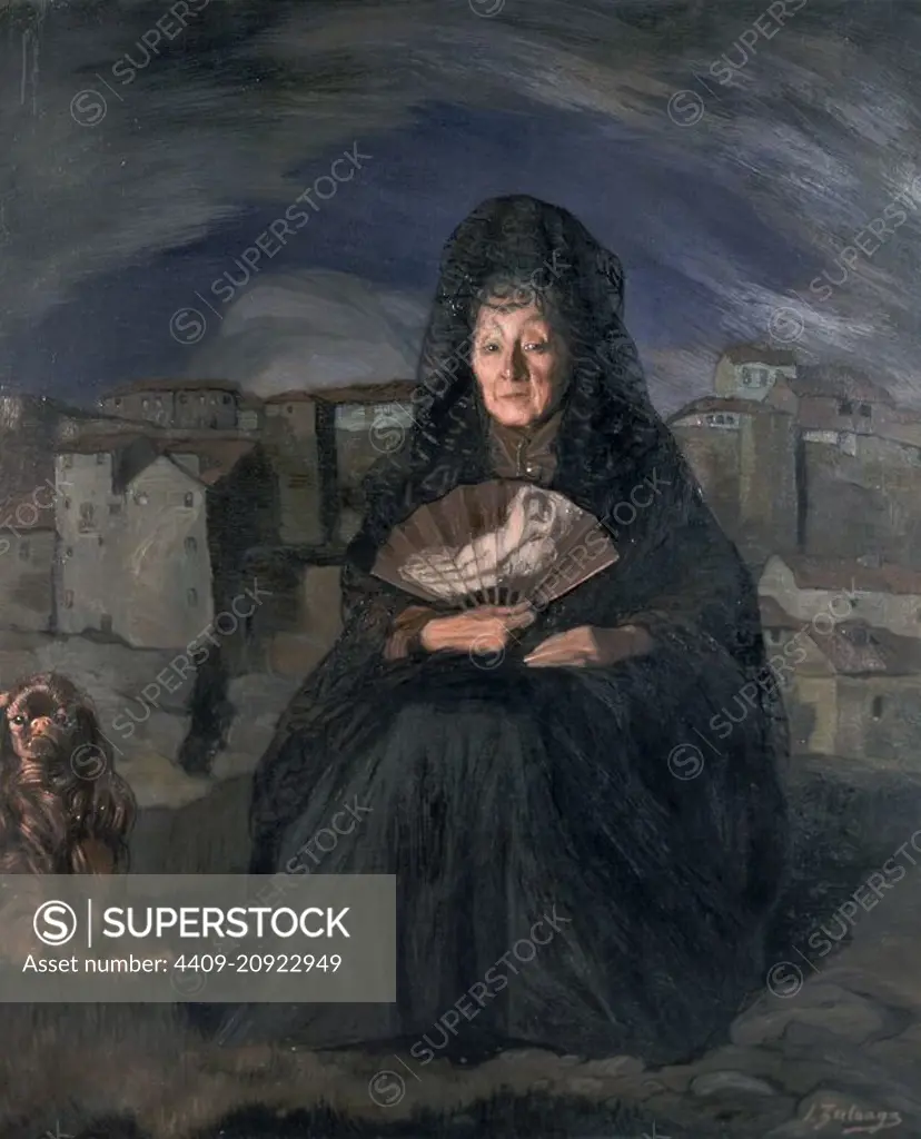 DOÑA ROSITA GUTIERREZ - 1915 - OLEO/LIENZO - 166,5x140 cm. Author: IGNACIO ZULOAGA. Location: MUSEUM OF FINE ARTS. BILBAO. Biscay. SPAIN.