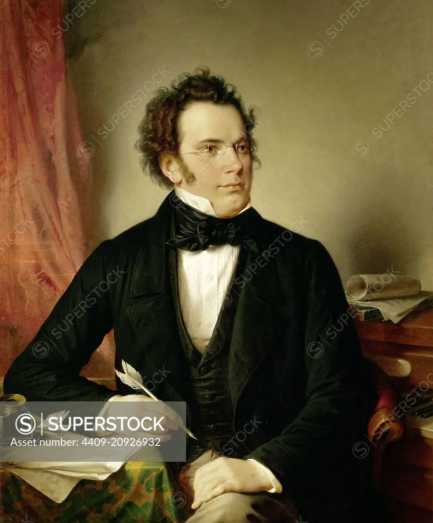 'Franz Schubert', ca. 1825, Oil on canvas. Museum: Museen der Stadt, VIENA, AUSTRIA. Author: AUGUSTE RIEDER.