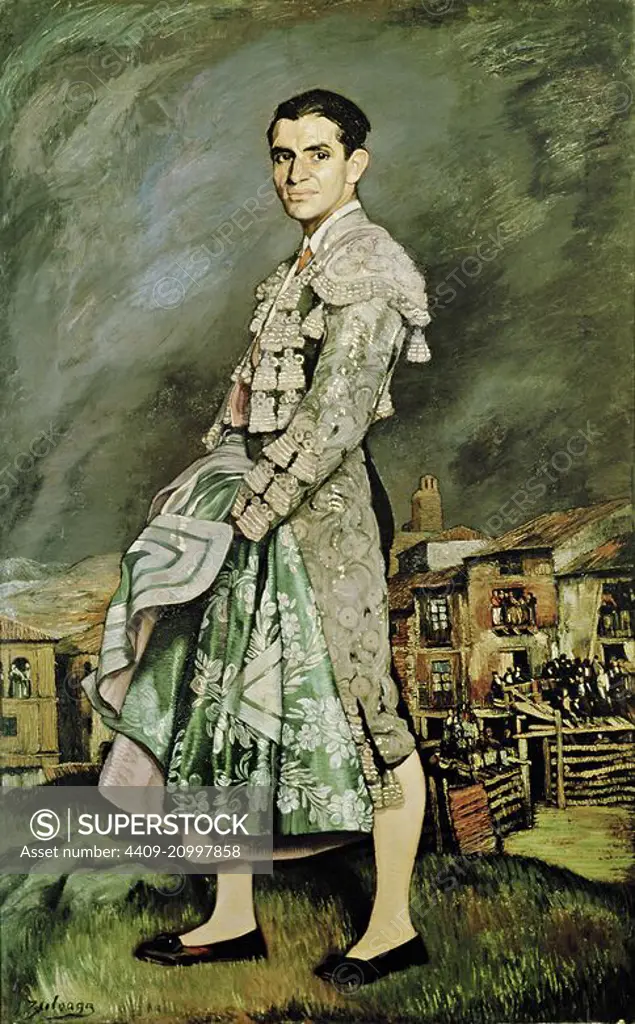 Retrato de Juan Belmonte ,1924.Torero andaluz. Museum: Colección Zuloaga Zumaya, Guipúzcoa, SPAIN. Author: IGNACIO ZULOAGA.